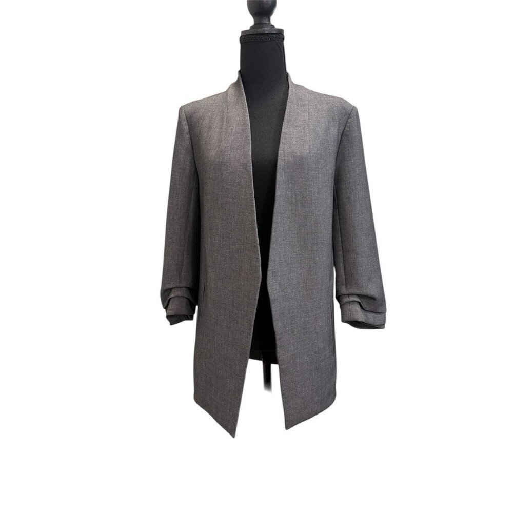 Babaton Aritzia Open Front 3/4 Sleeve Blazer Jacket Charcoal Gray Size 6 - Picture 2 of 9